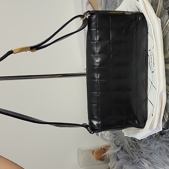 CHANEL choco bar baguette black leather shoulder bag - Picture 16 of 17